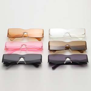 Lunettes de soleil carrées sans monture, légères, avec logo personnalisé, tendance 2025, verres monobloc, UV400, pour femmes et hommes - Product Image 3