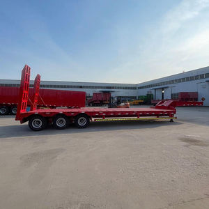 Semirremolque de Plataforma Baja de 3 Ejes, Económico, con Escalera Hidráulica Opcional, Capacidad de Carga de 50-80 Toneladas, para Construcción <span class=keywords><strong>en</strong></span> África Occidental - Product Image 4