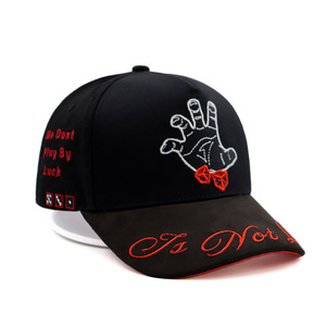 Casquette de baseball <span class=keywords><strong>snapback</strong></span> hip-hop en coton noir à 5 panneaux avec logo brodé 3D original personnalisé et visière en daim - Product Image 4