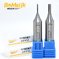 BoMeiJK Fraise droite TCT à 2 dents de haute précision avec queue de 1/2 pouce, outil de découpe de bois CNC ODM/OEM avec hélice à 45 degrés