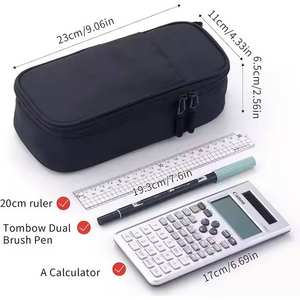 Trousse à crayons unisexe grande capacité multifonctionnelle avec fermeture éclair, motif lettres tendance, accessoire scolaire parfait pour garçons et filles, élégant - Product Image 6