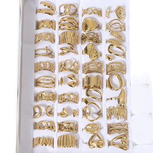 Juego <span class=keywords><strong>de</strong></span> 100 Anillos Ajustables <span class=keywords><strong>de</strong></span> Fabricante, Chapado en <span class=keywords><strong>Oro</strong></span> Real PVD, Hipoalergénicos, <span class=keywords><strong>Precio</strong></span> <span class=keywords><strong>de</strong></span> Fábrica, Joyería Fina - Product Image 4