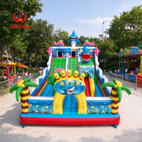 Aire de jeux gonflable sur le thème de l'espace de qualité commerciale avec toboggans, château gonflable pour enfants pour événements en plein air