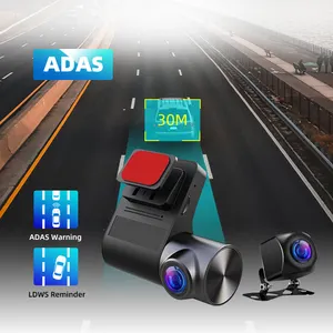 Wemaer夜视1080P 2镜头仪表盘摄像头汽车后凸轮ADAS G传感器仪表盘摄像头汽车后前置双摄像头