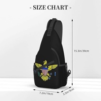 Sac de poitrine avec drapeau des îles vierges américaines, grand sac à dos multi-poches, sac à bandoulière pour voyage, randonnée, sac à bandoulière pour hommes et femmes, personnalisé