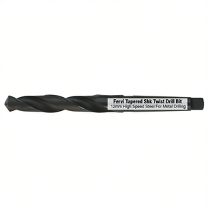 Fervi Tapered Shank Twist <b>Drill</b> <b>Bit</b> 12mm High Speed Steel For Metal Drilling - Product Image 2