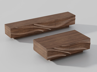 Meuble TV design couleur bois, support au sol, console TV moderne et créative pour salon, vente en gros d'usine