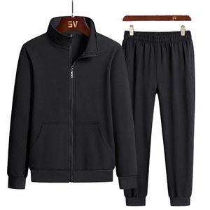 New Style Custom logo Pure Color Black Gray <strong>Red</strong> Running Fitness Zipper Coat and Pants Men Sports Wear Mens Track <strong>Suit</strong> - Product Image 1