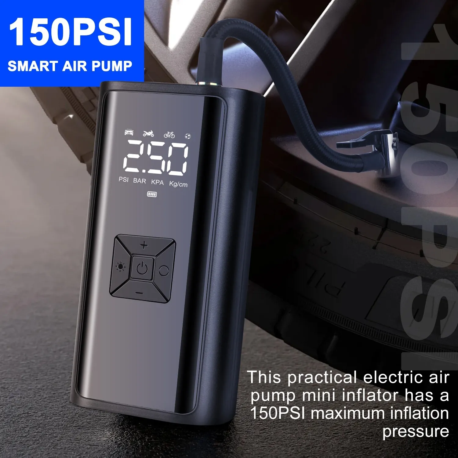 Wireless Car Tire Air Pump - Electric Tire Pump, Wireless
