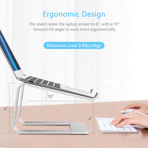 Support ergonomique pour ordinateur portable en aluminium, support d'ordinateur portable compatible, support de rehaussement détachable pour ordinateur portable, support pour MacBook 10-15.6 pouces - Product Image 6