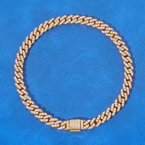 Factory OEM ODM HipHop Moissanite Bracelet 6mm Chain Fine Luxury Jewelry Women <b>Men</b> 925 Sterling Silver Link Chain Cuban Bracelet - Product Image 2