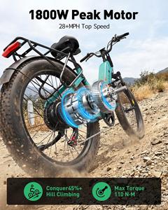 Bicicleta Eléctrica Inteligente Actbest Cozy con Llantas Gruesas de 24*3.0 Pulgadas, 48V15.6AH, Aplicación Inteligente y Conectividad - Product Image 4