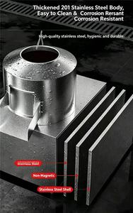Machine à éplucher les pommes de terre automatique commerciale 300 kg/h en acier inoxydable, éplucheur de taro, patate douce et gingembre avec roues - Product Image 6