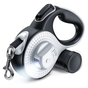 Verstellbare Automatische Einziehbare Hundeleine mit Eigenem Logo, Hellem LED-Taschenlampenlicht und Kotbeutelspender-Halter, Haustierleine - Product Image 1