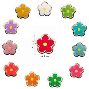 Factory Sell Low MOQ Iron On/ <b>Sticker</b> Glitter Edge Diamond <b>Flower</b> Capsule Paw Shape Chenille Patch for Garment Cat Patches - Product Image 1