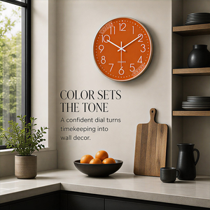 Horloge murale ronde en acrylique de 12 pouces, designs minimalistes colorés pour la <span class=keywords><strong>cuisine</strong></span>, le bureau, l'hôtel, la décoration de chambre moderne, collections - Product Image 5