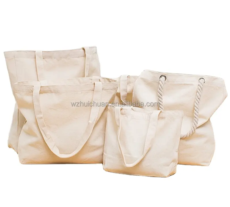 Cotton Canvas Tote Bag Canvas With Leather Handles