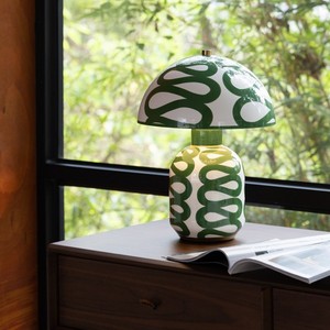 Ceramic Mushroom Table <b>Lamp</b> Glazed Green E26 <b>LED</b> Ambient <b>Light</b> For Reading Living Room - Product Image 1