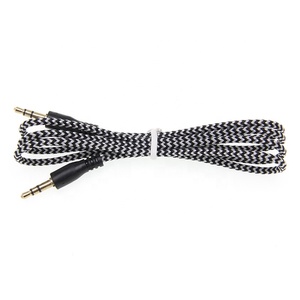 Câble Audio 1M 3.5mm Tressé Aux Casque Câbles D'extension Mâle à Mâle Cric Pour <span class=keywords><strong>Voiture</strong></span> <span class=keywords><strong>iPhone</strong></span> Samsung MP3/4 Haut-Parleur - Product Image 4