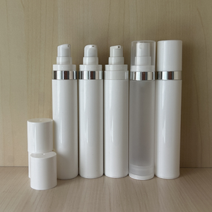 Flacon pompe sans air transparent givré blanc, distributeur de <span class=keywords><strong>lotion</strong></span>, format voyage, flacon pompe cosmétique sous vide <span class=keywords><strong>pour</strong></span> crème, fond de teint, sérum, gel - Product Image 2