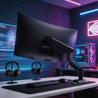 Nouveau modèle de support réglable pour moniteur de jeu de table pivotant, inclinaison à 90 degrés, en acier allié, pour moniteurs LCD/LED de 32/24/27 pouces, noir