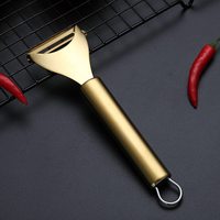 Goud Roestvrijstalen Appelfruit Met Goud Titanium Plating Antislip Handvat Vaatwasser Safe Set Van 2 Aardappel Groenteschiller