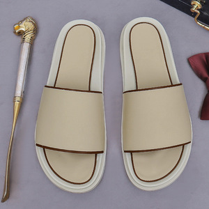 Chaussons en cuir - Sandales compensées d'été, tongs décontractées en cuir, chaussures à enfiler pour hommes durables et respirantes - Product Image 2