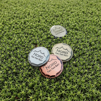 Marqueurs de balle de golf en laiton et cuivre de 38 mm, faits à la main, durables, écologiques, moulés sous pression, avec logo personnalisé en gros