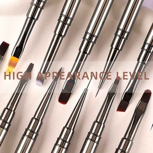 Ensemble de pinceaux pour nail art de style japonais, pinceaux pour gel French Tip et liner ombré avec virole en cuivre pour salon - Product Image 4