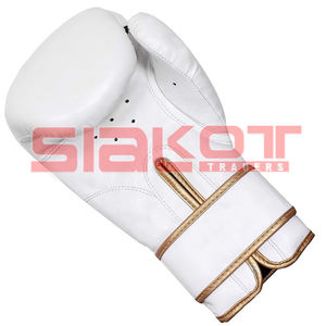 Gant de boîte en cuir blanc, professionnel de haute qualité, personnalisé avec logo de marque pour le client - Product Image 3