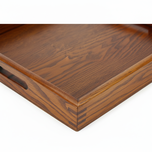 SCI vente chaude marron Simple plateau de service en bois thé café Snack plateau de service avec poignées avec prix le plus bas plateau de service - Product Image 1