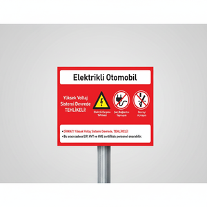Solar Electric Car Danger Sign Reflective Traffic <b>Safety</b> Sign for Outdoor <b>Roadway</b> Use Made of Steel and Aluminium - Product Image 2