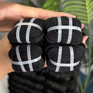 Phong cách mới megeen xoăn bó sóng lỏng thỏa thuận nguyên liệu Ấn Độ tóc con người lớp biểu bì phù hợp màu sắc tự nhiên 14 ~ 30 inch máy đôi 1B - Product Image 3