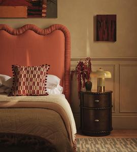 Luxury Modern <strong>Round</strong> End <strong>Table</strong> Wood Nightstand Beside <strong>Table</strong> <strong>with</strong> 2 <strong>Drawers</strong> for Bedroom - Product Image 3