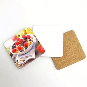 Design Customized Absorbent Wooden Cork Coaster Set Square & Round Drink Mat Table Protector Promotional Business Gift - Product Image 1