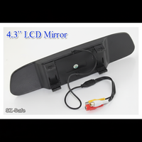 Sistema de Cámara de Aparcamiento con Visión Nocturna e Infrarrojos para Automóvil, Impermeable, de 4.3 Pulgadas, con Cámara de Reversa y Espejo Retrovisor