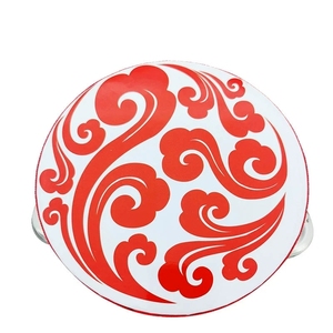 Wholesale Chinese Traditional Pattern Tambourine <b>Drum</b> With Single Row Stainless Steel Jingles Orff Percussion Instrument - Product Image 3