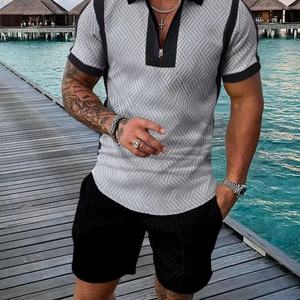 Ensemble de survêtement personnalisé OEM avec logo, coupe ample, grande taille, décontracté, pantalon de jogging et short d'été pour homme, ensemble 2 pièces - Product Image 6