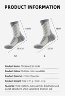 Chaussettes d'hiver épaisses et chaudes pour hommes et femmes, respirantes, pour la randonnée et le ski, avec logo sur le revers - Utilisation sportive en plein air