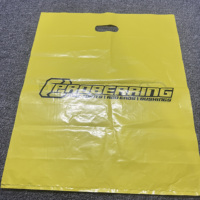 Sacs de shopping personnalisés avec nom de marque, logo imprimé sur mesure, sacs en plastique à poignée découpée pour emballage de vêtements de boutique