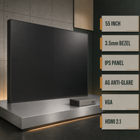 Mur vidéo LCD IPS 55 pouces, cadre de 3,5 mm, luminosité 700 cd/m², écran de signalisation numérique à assembler pour la surveillance commerciale et la sécurité