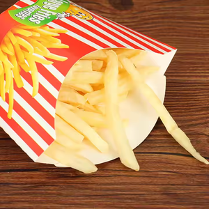 Custom Logo <b>Square</b> Matte Restaurant Grade French Fries Paper Box Greaseproof Eco-Friendly Disposable Fast Food Takeout Packaging - Product Image 1