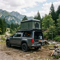Boîte de rangement pour camionnette Volkswagen Amarok, profil bas, 3 portes, demi-hauteur, en alliage d'aluminium, pour le camping en plein air