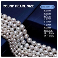 Perles de Culture d'Eau Douce Naturelles 2-13mm en Gros, Blanches, Roses, Violettes, Rondes, Style Akoya, pour Fabrication de Bijoux