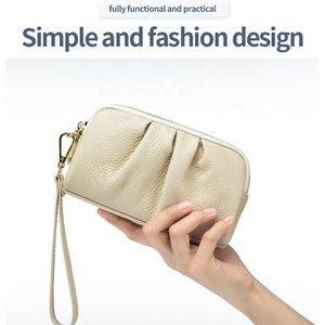 Wholesale Women's Genuine Leather Clutch Wallet Bag with Long Pocket Zipper Chain Decoration Card Holder and <b>Purse</b> Wallets - Product Image 2