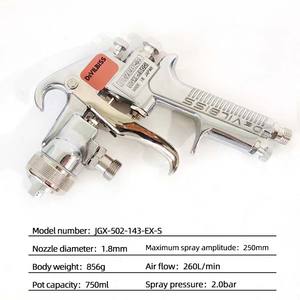 Pistola pulverizadora Devilbss 502 importada, pistola pulverizadora de pintura automotriz, bote inferior de alta atomización neumática - Product Image 4
