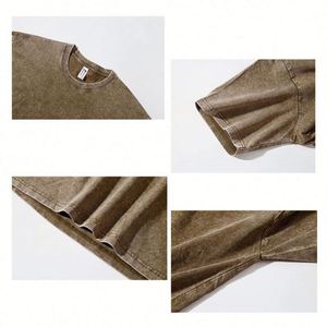 Design Acid Wash T-Shirt 100% Cotton Heavy GSM Tshirt Distressed Terry Tee DTG T Shirt - Product Image 5