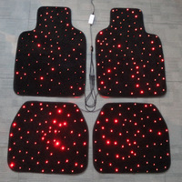 Alfombrillas LED para Auto con Fibra Óptica a Prueba de Agua, Alfombrillas Personalizadas con Efecto de Luz Centelleante, Control Remoto por Aplicación, 12V