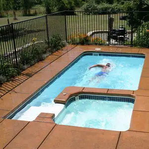 Personalizzato grande frp in fibra di vetro di alta qualità per adulti riscaldamento parco acquatico all'aperto 4ft profondo 15 ft10ft piscina rettangolare intelligente