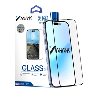 ANANK 2024热卖9h防静电增强边缘钢化玻璃屏幕保护器适用于iPhone 15 Pro